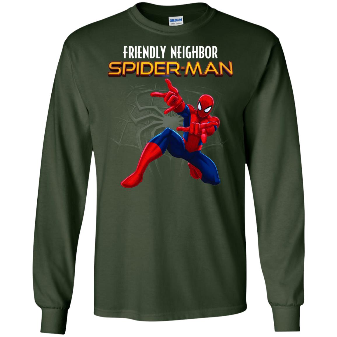 Friendly Neighbor Spider Man Movie Fan T-shirt Forest Green