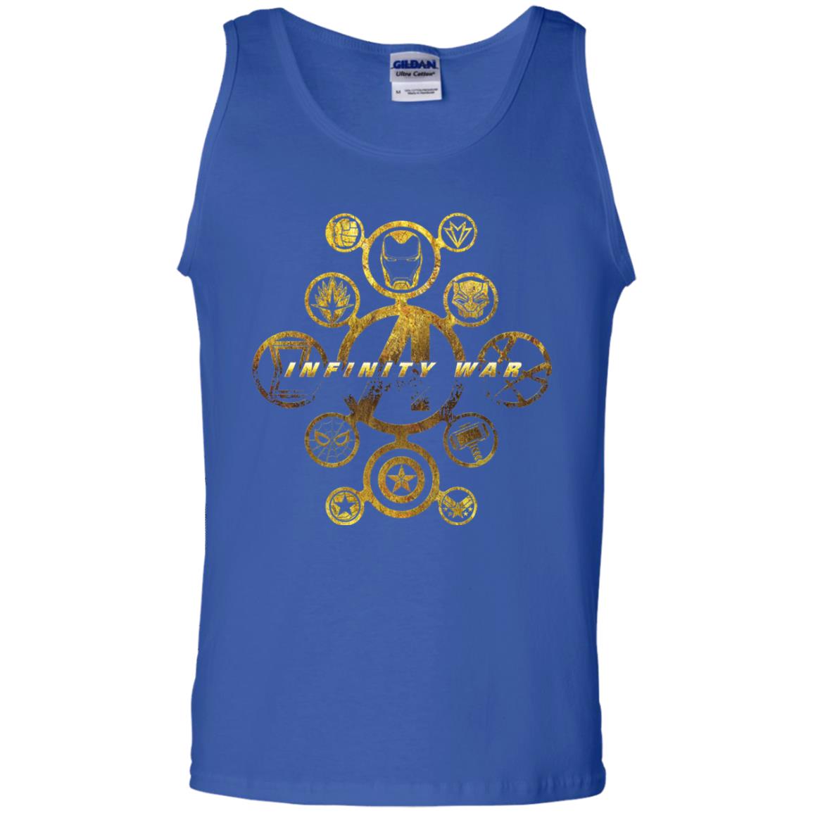 Infinity War Gold Hero Movie T-shirt Royal