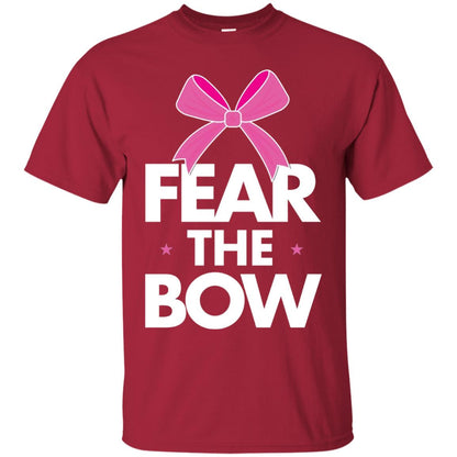 Fear The Bow Big Pink Bow Cheerleader Apparel Shirt Cardinal