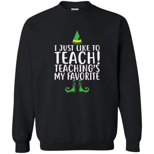 Christmas T-shirt I Just Like To Teach Teaching Is My Favorite Black
