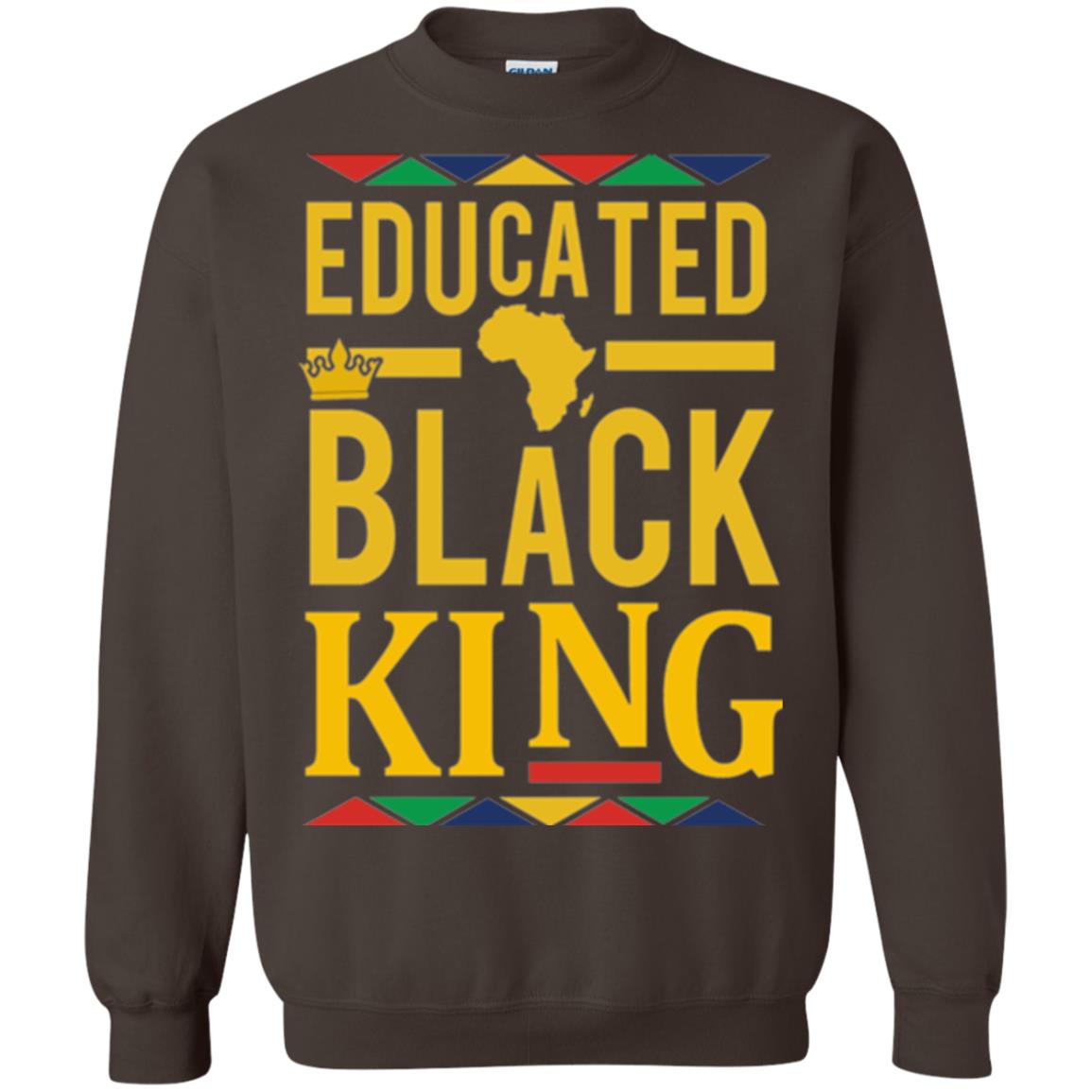 African Dna Pride T-shirt Dashiki Educated Black King Dark Chocolate