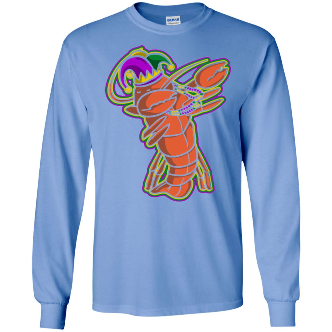 Dabbing Mardi Gras Crawfish T-shirt Mardi Gras Gift Shirt Carolina Blue