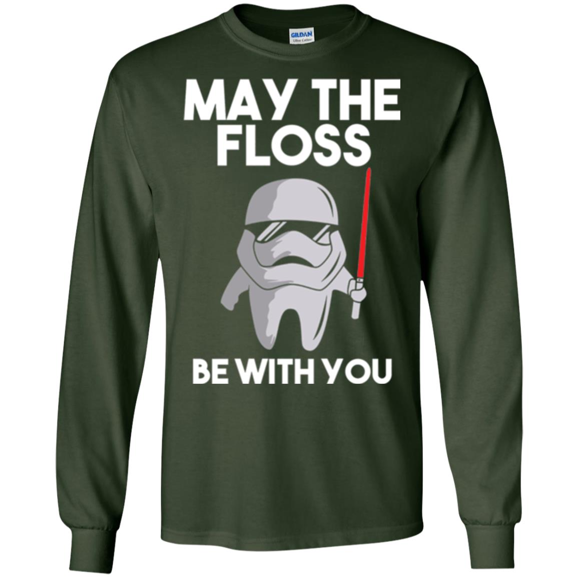 Dentist T-shirt May The Floss Be With You T-shirt Forest Green