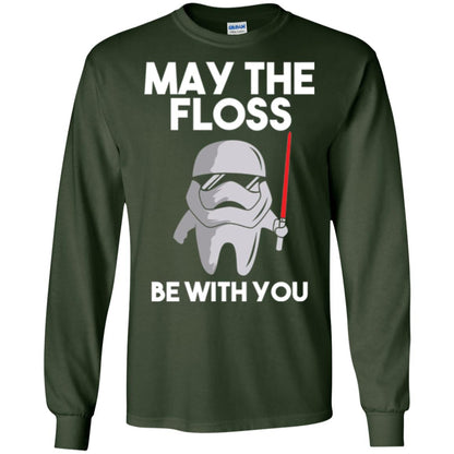 Dentist T-shirt May The Floss Be With You T-shirt Forest Green