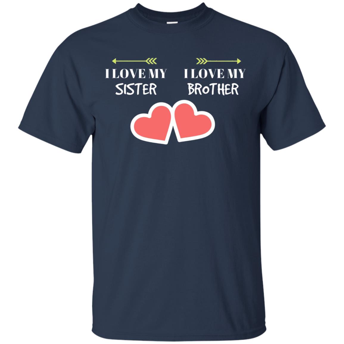 I Love My Sister I Love My Brother Family Shirt Navy