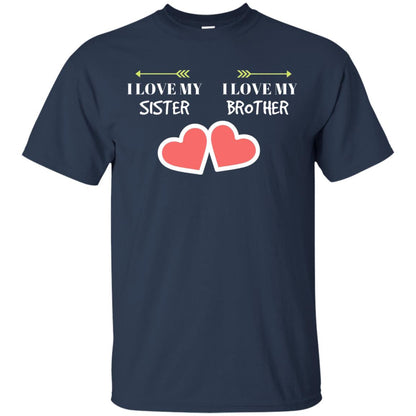 I Love My Sister I Love My Brother Family Shirt Navy