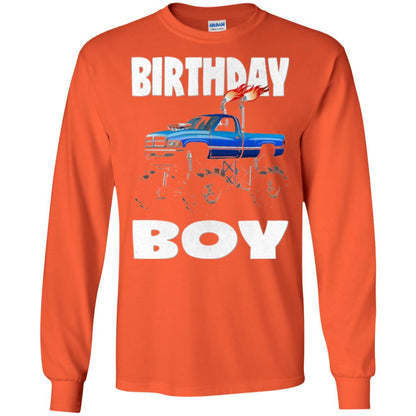 Monster Truck T-shirt Birthday Boy Vintage Orange