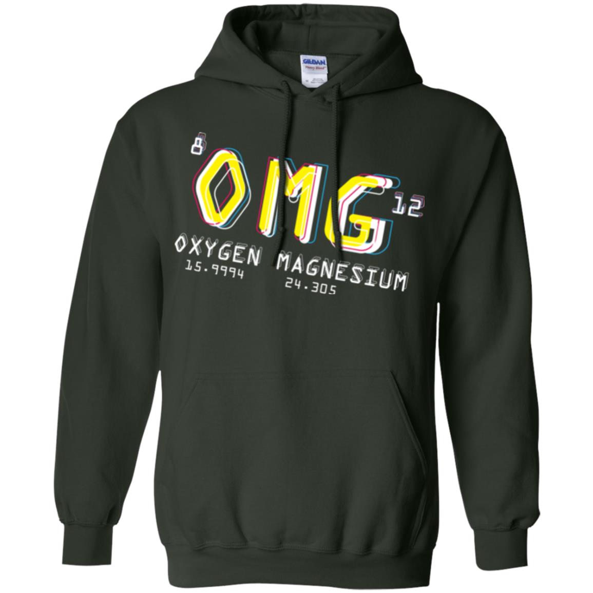 Funny Science Class T-shirt Omg Oxygen Magnesium Forest Green