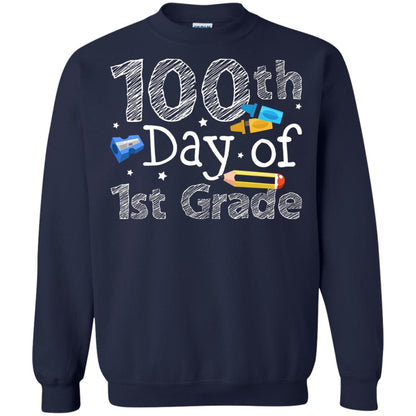 Kindergarten T-shirt 100th Day Of 1st Grade Navy