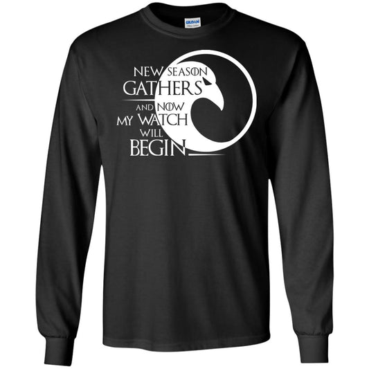 New Season Gathers And Now My Watch Will Begin Game Of Thrones Fan T-shirt Black