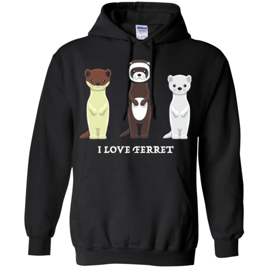 Ferret T-shirt I Love Ferret Black