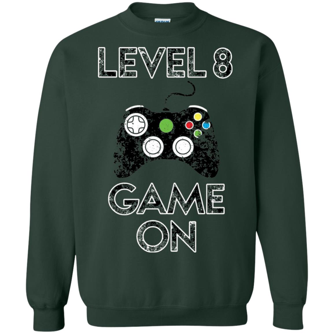 Level 8 Game On 8th Birthday Gift T-shirt Forest Green