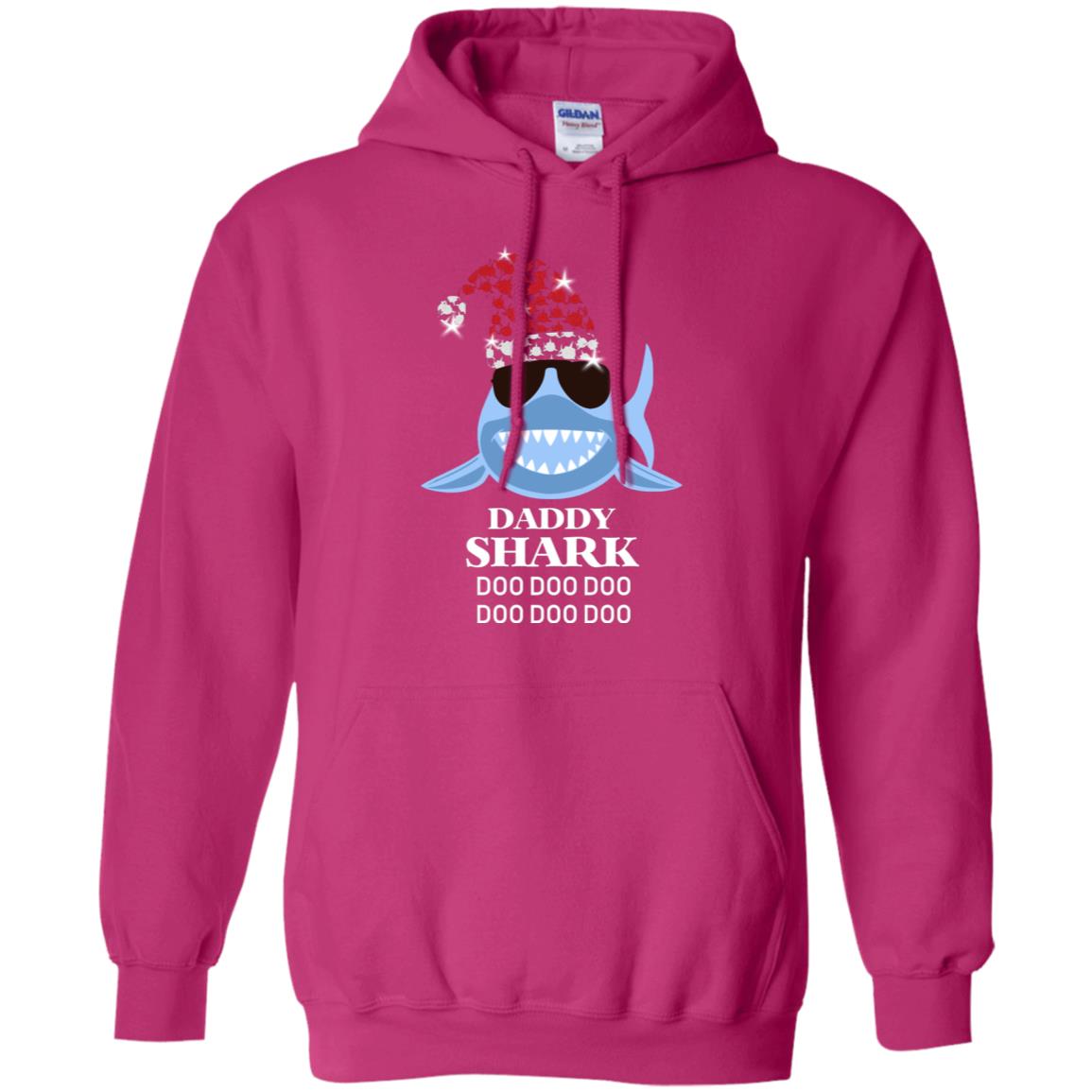 Daddy Shark With Santa Claus Hat Merry X-mas Family Shark Gift Shirt Heliconia