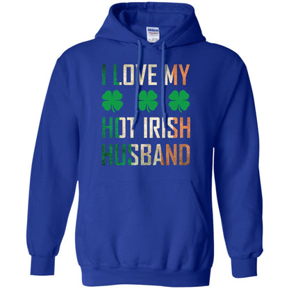 I Love My Hot Irish Husband Saint Patricks Day Shirt For Wife Royal