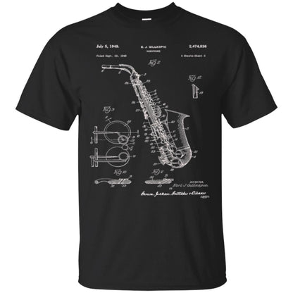 Saxophone Patent Graphic T-shirt Black