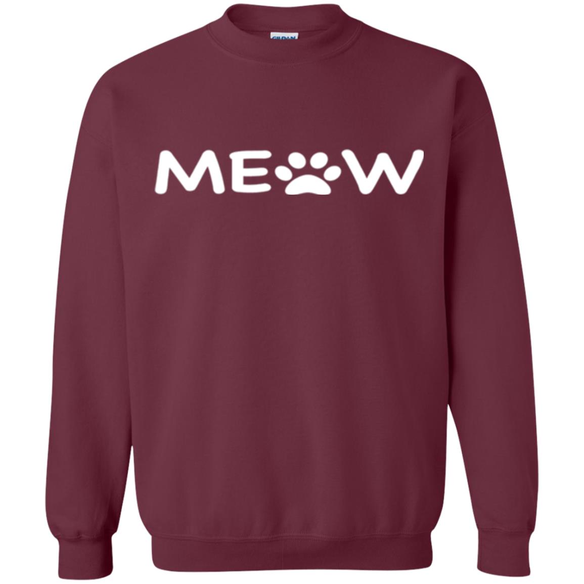 Cat Lovers T-shirt Meow Kitten Paw Maroon