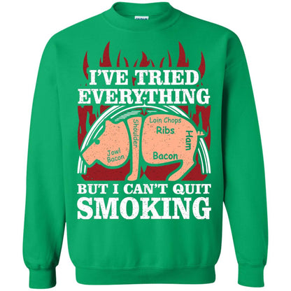 Tried Everything But Cant Quit Smoking Barbecue Shirt Irish Green