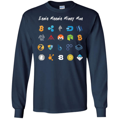 Bitcoin Litecoin Ethereum Eenie Meenie Miney Moe T-shirt Navy