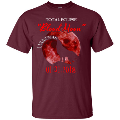 Eclipse T-shirt Total Eclipse Luuuunar Blood Moon Maroon
