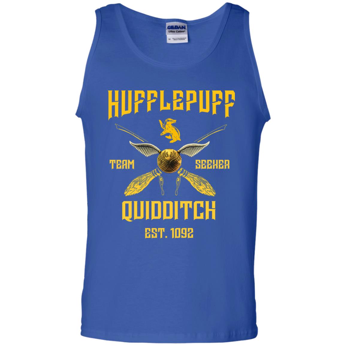 Hufflepuff Quidditch Team Seeker Est 1092 Harry Potter ShirtG220 Gildan 100% Cotton Tank Top