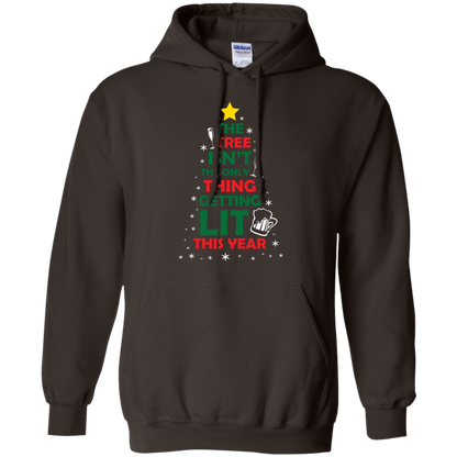 Christmas T-shirt The Tree Isn't The Only Thing Getting Lit This Year Dark Chocolate