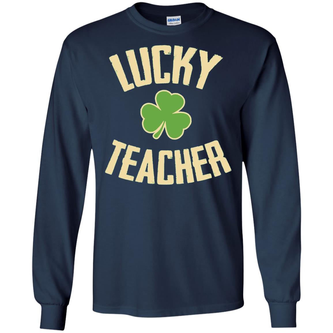 Lucky Teacher Shirt St. Patrick_s Day T-shirt Navy