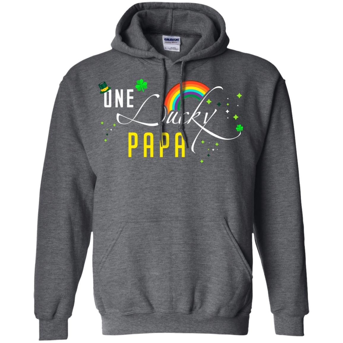 One Lucky Papa St. Patrick_s Day T-shirt Dark Heather