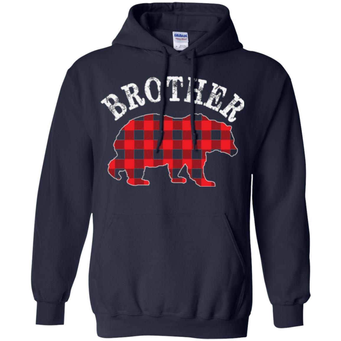 Christmas T-shirt Red Plaid Brother Bear Navy