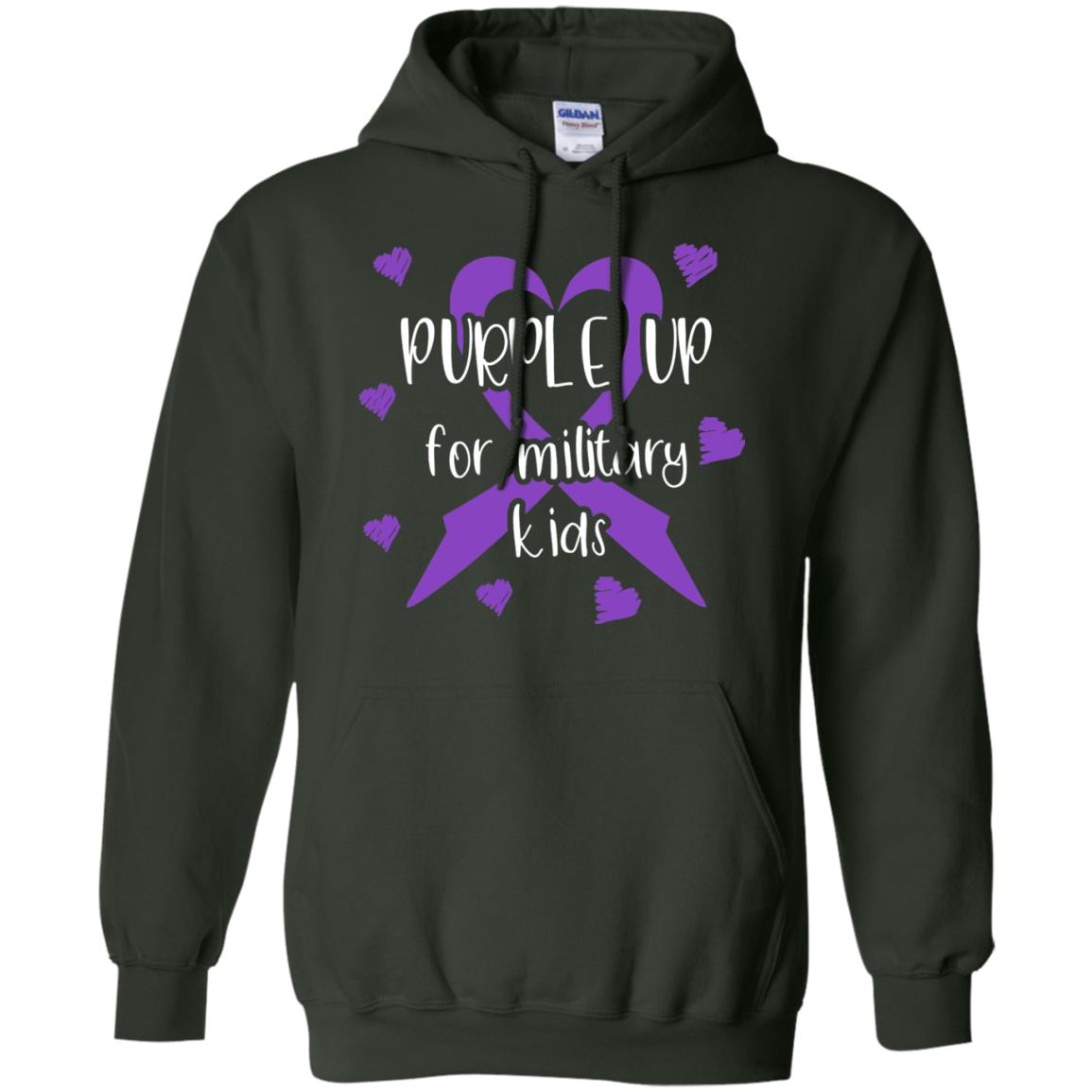 Purple Up For Military Kids Shirt Forest Green