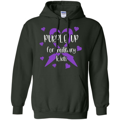 Purple Up For Military Kids Shirt Forest Green