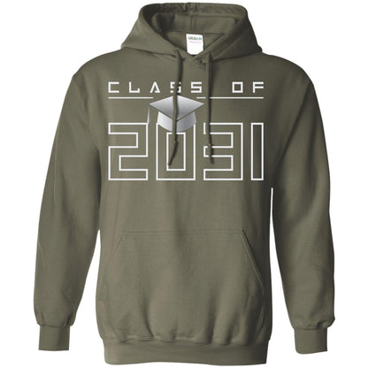 Class Of 2031 Kindergarten First Day Of School Graduate In 2031 Shirt Military Green