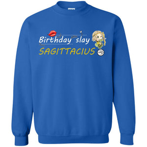 Cute Sagittarius Girl Birthday Lip Slay T-shirtG180 Gildan Crewneck Pullover Sweatshirt 8 oz.