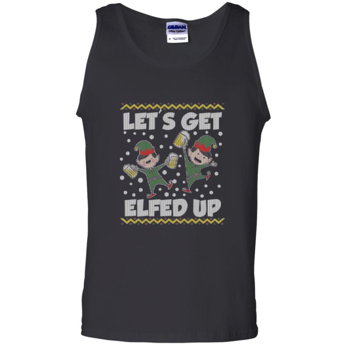 Christmas T-shirt Let's Get Elfed Up Black