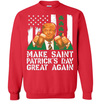 Make St Patrick_s Day Great Again Funny Trump T-shirt Red
