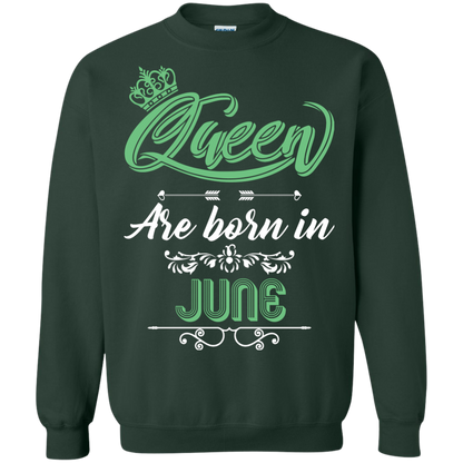 Brithday T-Shirt Queen Are Born In June Forest Green