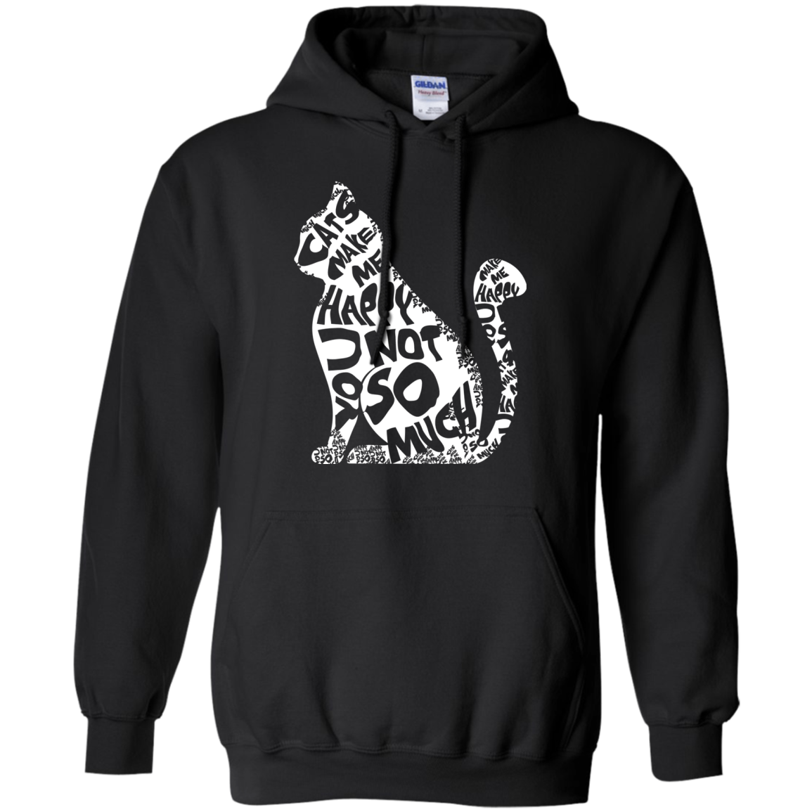Cat Lover T-shirt Cat Make Me Happy You Not So Much Black