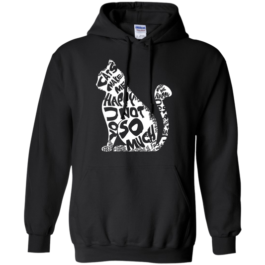 Cat Lover T-shirt Cat Make Me Happy You Not So Much Black