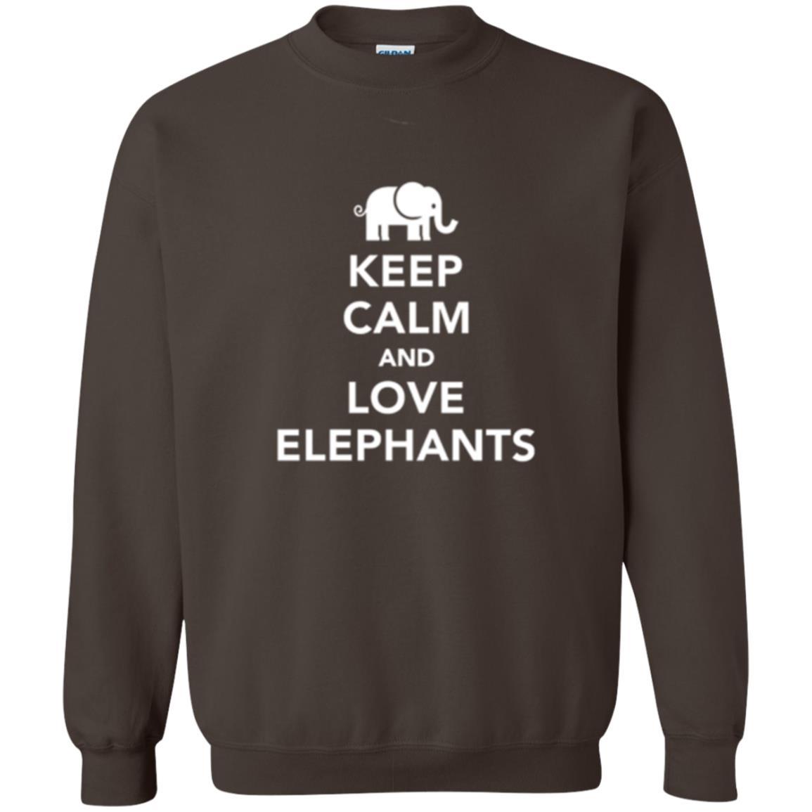 Elephant Lover T-shirt Keep Calm And Love Elephants T-shirt Dark Chocolate