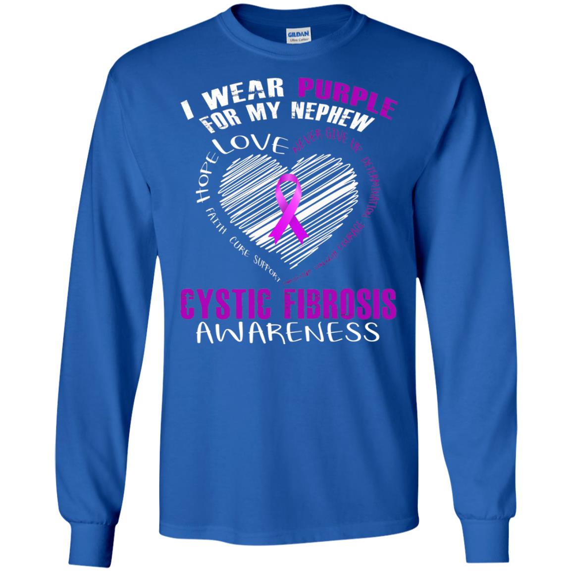 Cystic Fibrosis Awareness T-shirt I Wear Purple Royal