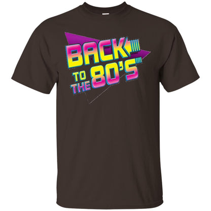 Back To The 80s Graphic Retro Novelty T-shirt Dark Chocolate