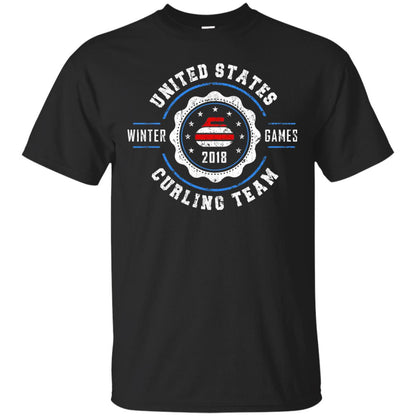 Usa Winter Curling 2018 T-shirt Black
