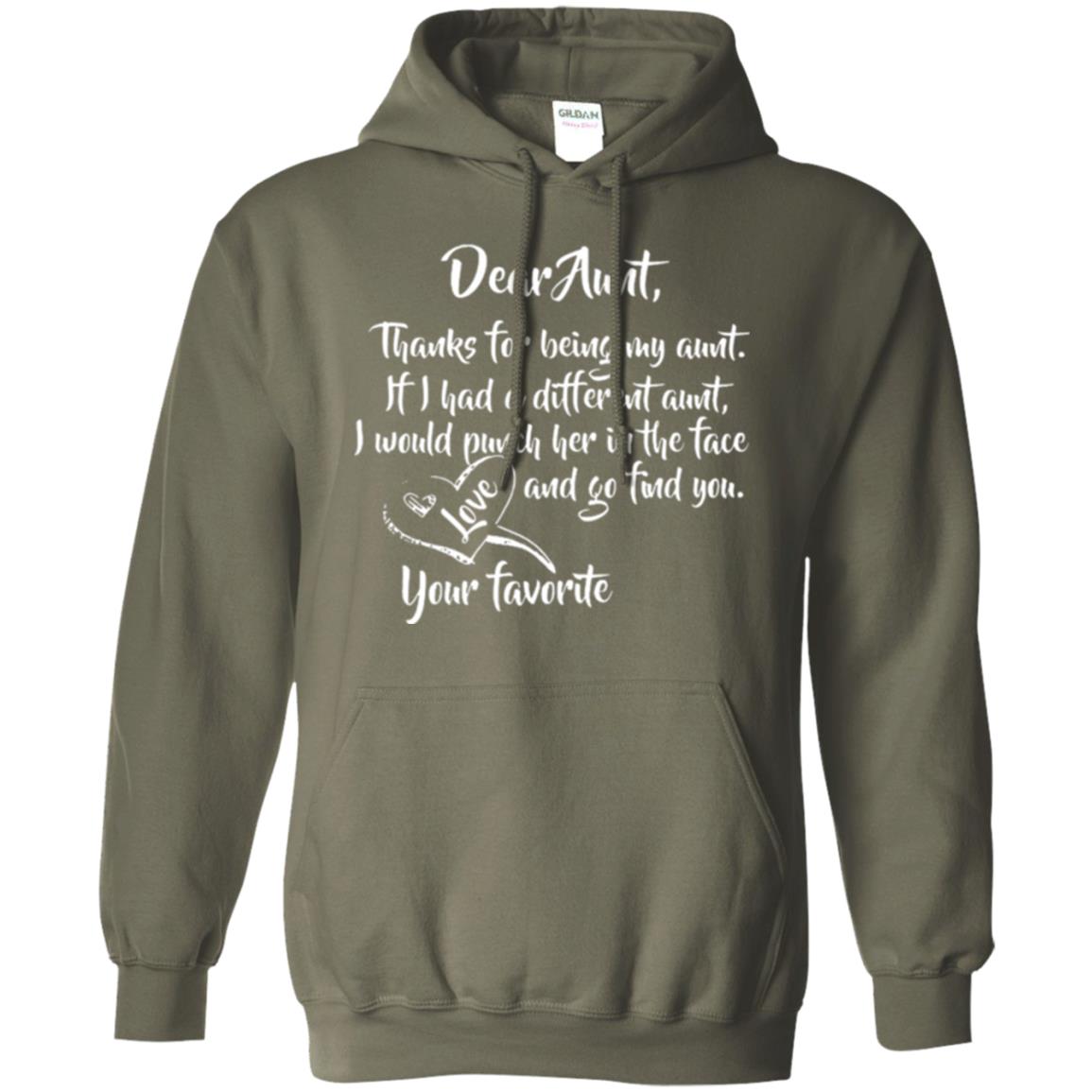 Family T-shirt Dear Aunt Thanks For Being My Aunt Military Green