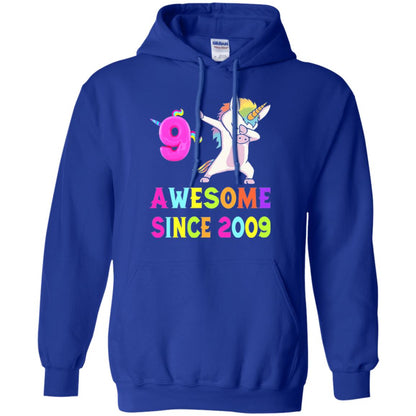 9th Birthday T-shirt Unicorn Dabbing Awesome Since 2009 Royal