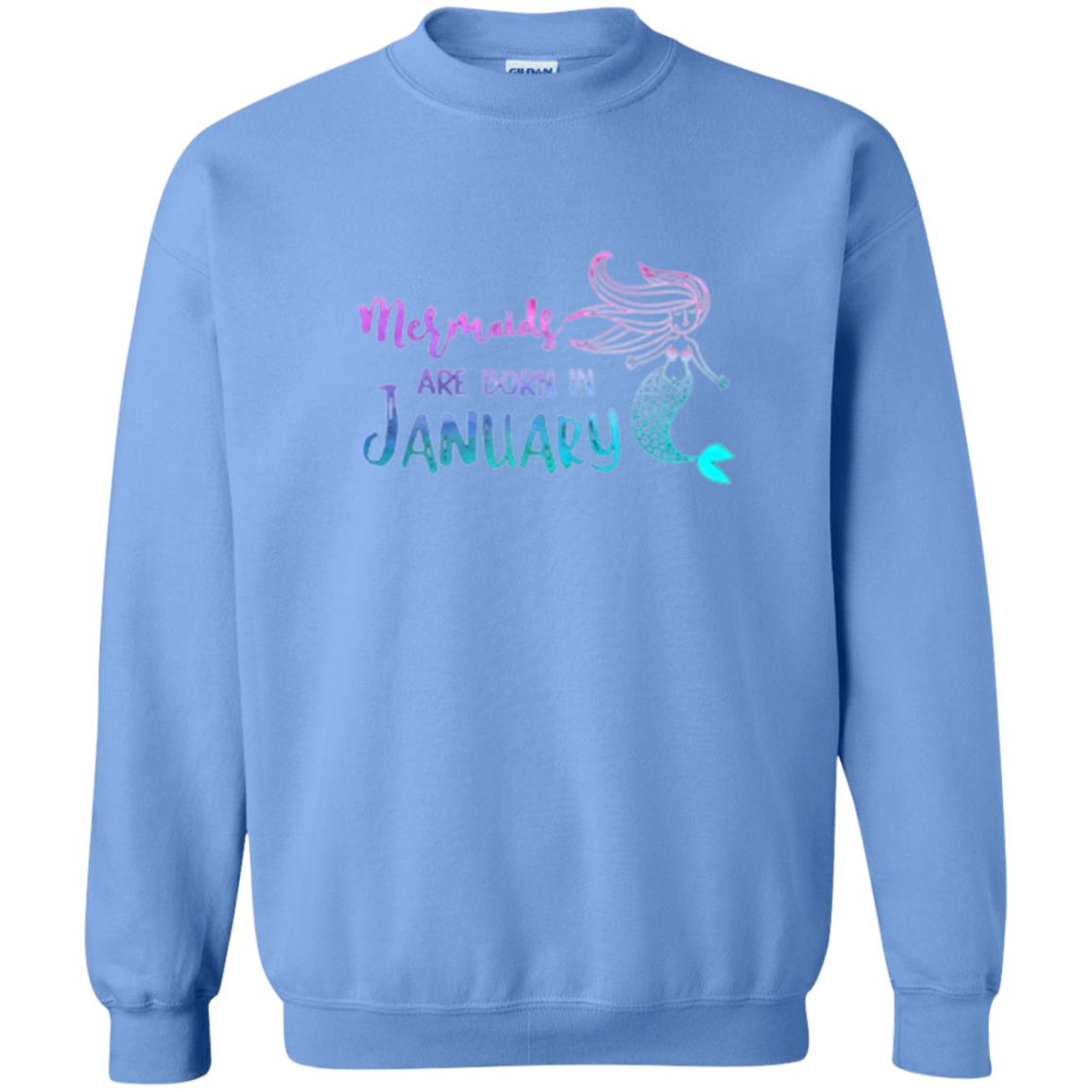 Mermaids Are Born In January Birthday T-shirt Carolina Blue
