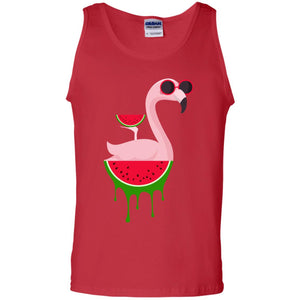 Watermelon Flamingo Funny Summer Melon Fruit ShirtG220 Gildan 100% Cotton Tank Top