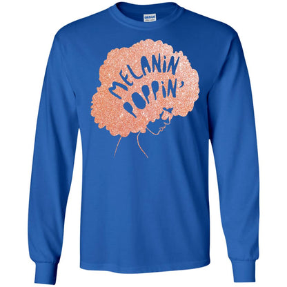Melanin Poppin Black Beauty African Pride Rose Gold T-shirt Royal