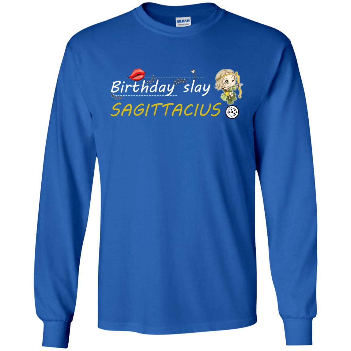 Cute Sagittarius Girl Birthday Lip Slay T-shirt Royal