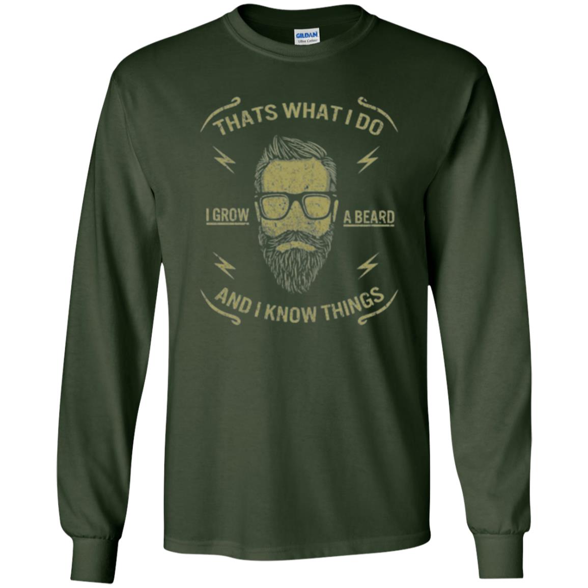 Funny Joke Retro Vintage T-shirt That What I Do I Grow A Beard Forest Green
