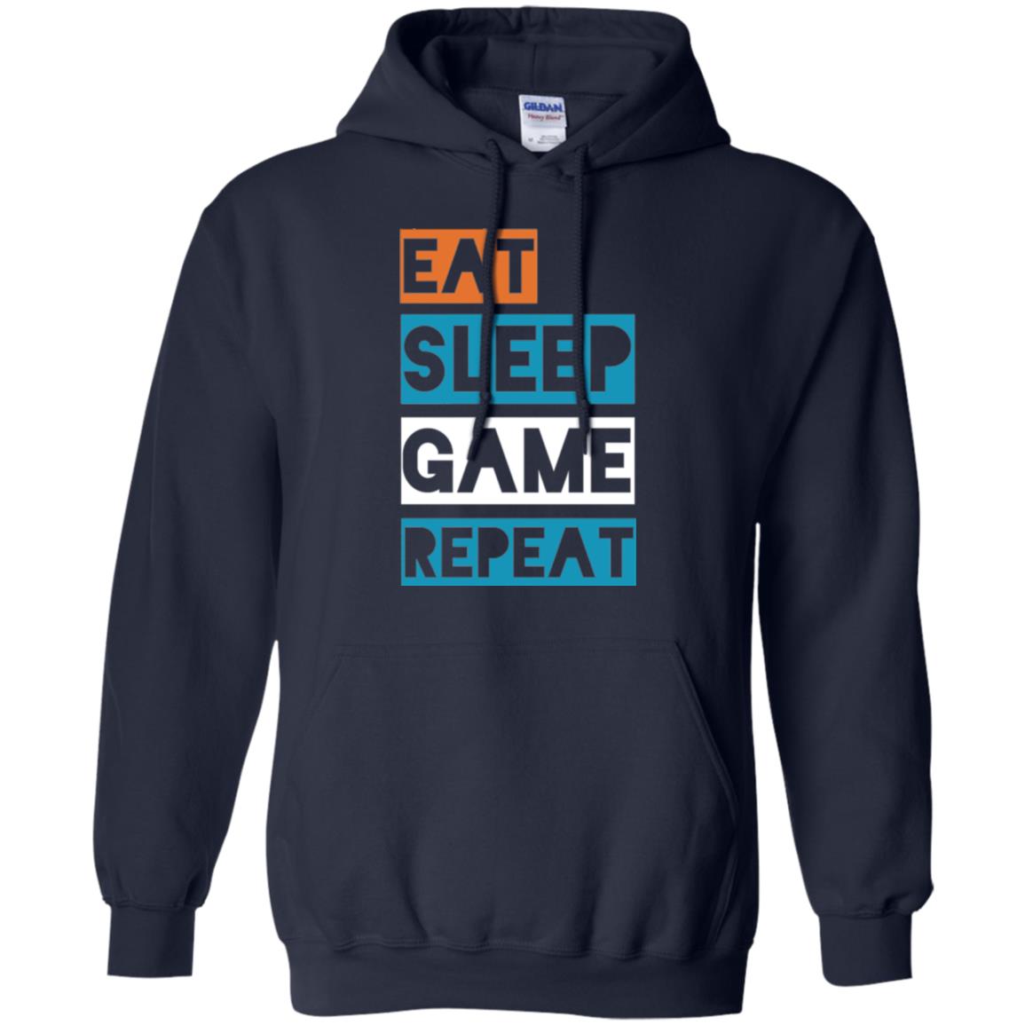 Eat Sleep Game Repeat Video Gamer Player T-shirt Navy