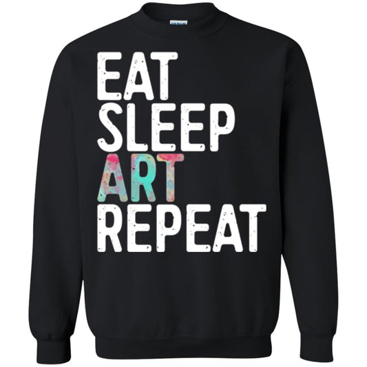 Artist T-shirt Eat Sleep Art Repeat Black
